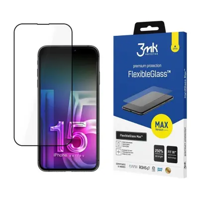 3MK iPhone 15 Pro Max Hybrid Okrossbart Glas FlexibleGlass
