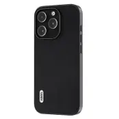 ABEEL iPhone 15 Pro Max Mobilskal Äkta Läder PC+TPU Nappa Svart