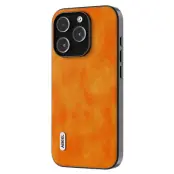 ABEEL Mobilskal till iPhone 15 Pro Max Litchi Textur PU Läder Orange