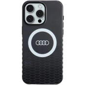 Audi iPhone 15 Pro Max Mobilskal Magsafe IML Big Logo - Svart