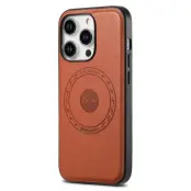 DENIOR iPhone 15 Pro Max Skal PU-läder Coated TPU+PC - Brun