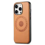 DENIOR iPhone 15 Pro Max Skal PU-läder Coated TPU+PC - Khaki