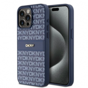 DKNY iPhone 15 Pro Max Mobilskal Läder Mono Stripe & Metal Logo