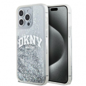 DKNY iPhone 15 Pro Max Mobilskal Liquid Glitter Big Logo - Vit