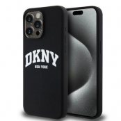 DKNY iPhone 15 Pro Max Mobilskal MagSafe Silikon Vit Logo