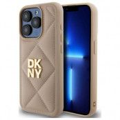 DKNY iPhone 15 Pro Max Mobilskal Quilted Stack Logo - Beige