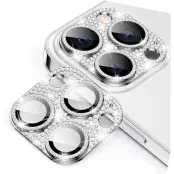 Enkay Rhinestone Camera Glass (iPhone 15 Pro/15 Pro Max) - Silver