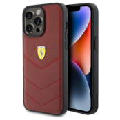 Ferrari iPhone 15 Pro Max Mobilskal Läder Stitched Lines