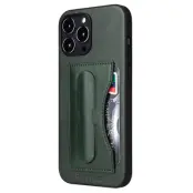 FIERRE SHANN iPhone 15 Pro Max Fodral KonstLäder - Grön