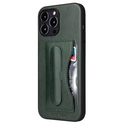 FIERRE SHANN iPhone 15 Pro Max Fodral KonstLäder - Grön