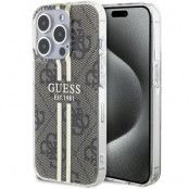 Guess iPhone 15 Pro Max Mobilskal Gold Stripes - Brun