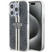 Guess iPhone 15 Pro Max Mobilskal Gold Stripes - Svart