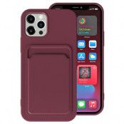 iPhone 15 Plus Mobilskal Korthållare Silikon - Plum