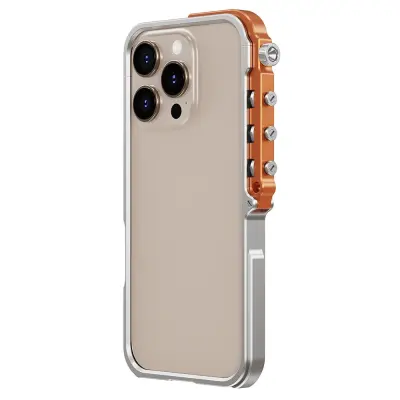 iPhone 15 Pro Max Mobilskal Bumper Aluminum Metal Frame - Silver