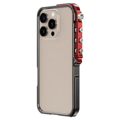 iPhone 15 Pro Max Mobilskal Bumper Aluminum Metal Frame - Svart