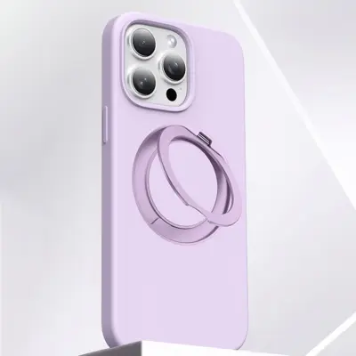 Mobilskal till iPhone 15 Pro Max MagSafe Silikon Roterande - Lila