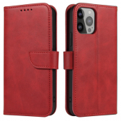 iPhone 15 Pro Max Plånboksfodral Magnet Stativ - Röd