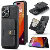 JEEHOOD iPhone 15 Pro Max Fodral KonstLäder - Svart