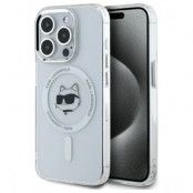 Karl Lagerfeld iPhone 15 Pro Max Mobilskal MagSafe IML Choupette Head - Vit