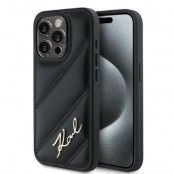 Karl Lagerfeld iPhone 15 Pro Max Mobilskal Quilted Script - Svart