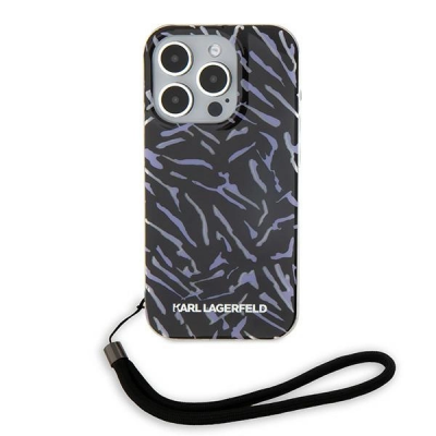 Karl Lagerfeld Mobilskal till iPhone 15 Pro Max Zebra Med Sladd - Lila
