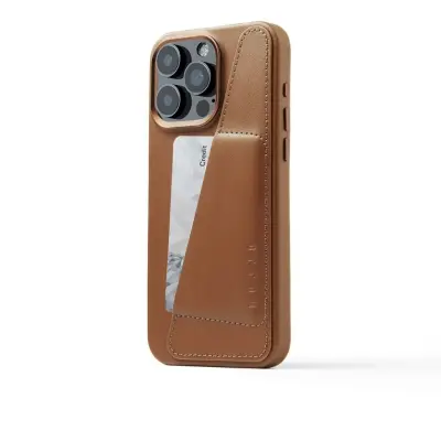 Mujjo Full Leather Wallet Case (iPhone 15 Pro Max) - Brun