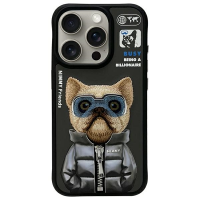 Nimmy iPhone 15 Pro Max Mobilskal Cool & Cute 2.0 Dog - Svart