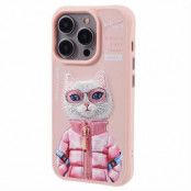 NIMMY iPhone 15 Pro Max Mobilskal Glasses Pet Gen 2 - Rosa Coat Cat