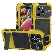 R-JUST iPhone 15 Pro Max Skal Silicone+Metal Anti-drop Gul