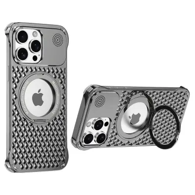 R-JUST RJ64 iPhone 15 Pro Max Skal Aluminium Grey Cooling