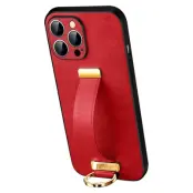 SULADA iPhone 15 Pro Max Skal Crazy Horse PU+PC+TPU Röd