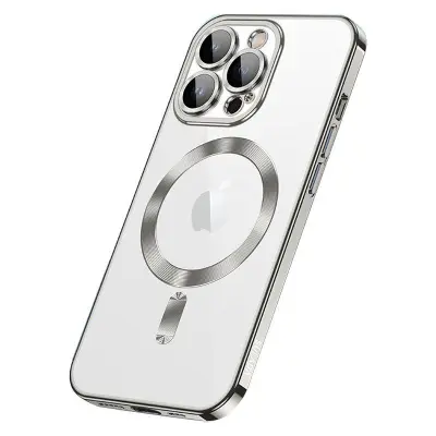 SULADA iPhone 15 Pro Max Skal Electroplating TPU Tempered Glass Grå