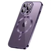 SULADA iPhone 15 Pro Max Skal Electroplating TPU Tempered Glass - Mörklila