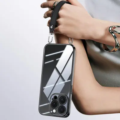 SULADA iPhone 15 Pro Max Skal Elektropläterad Klar TPU Svart