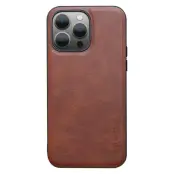 X-LEVEL Bojue-3 Mobilskal till iPhone 15 Pro Max i PU Läder - Brun