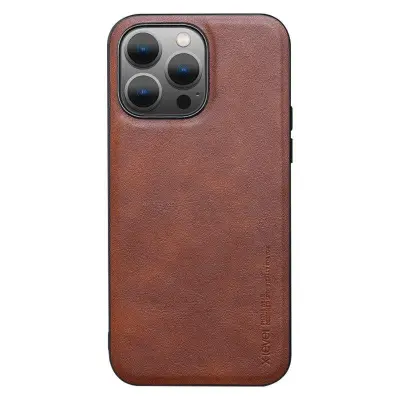 X-LEVEL Bojue-3 Mobilskal till iPhone 15 Pro Max i PU Läder - Brun