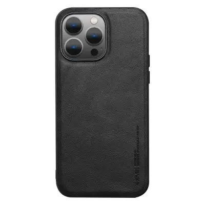 X-LEVEL Bojue-3 Mobilskal till iPhone 15 Pro Max PU Läder TPU Svart