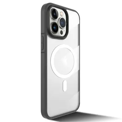 X-LEVEL Crystal Clear Slim Mobilskal för iPhone 15 Pro Max - Grå