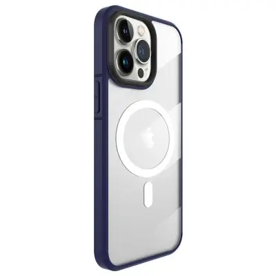 X-LEVEL Crystal Clear Slim Mobilskal för iPhone 15 Pro Max - Blå