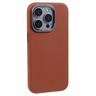 X-LEVEL Mobilskal till iPhone 15 Pro Max Anti-Scratch PU Läder Brun