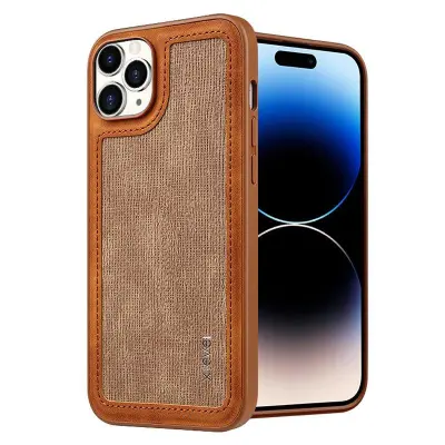 X-LEVEL Mobilskal till iPhone 15 Pro Max Line Splicing Brun