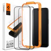 [2-Pack] Spigen iPhone 15 Pro Härdat Glas Skärmskydd - Svart