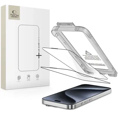 Tech-Protect [2-Pack] iPhone 15 Pro Härdat Glas Skärmskydd - Svart