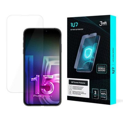 3MK iPhone 15 Pro Plastfilm Skärmskydd Foil 1UP - Transparent