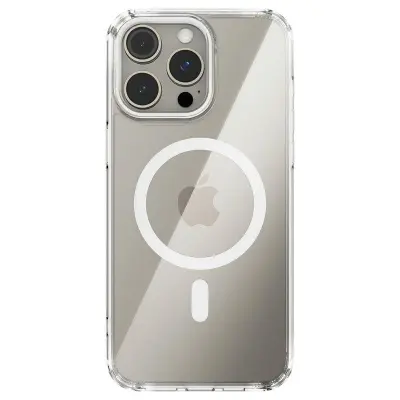 ABEEL iPhone 15 Pro Skal MagSafe Anti Scratch Transparent Vit