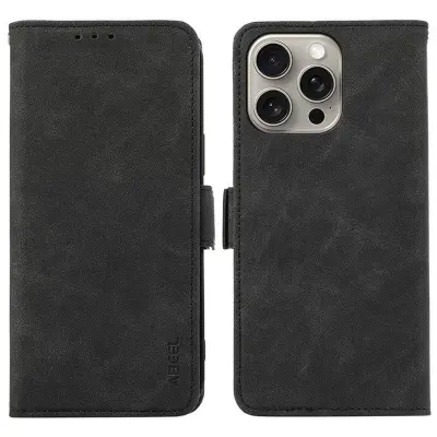 ABEEL iPhone 15 Pro Skal RFID Blocker Kortfack Stötabsorberande Svart