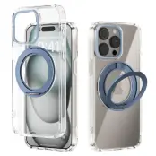 ABEEL Q-LUCK iPhone 15 Pro Skal Shockproof Med Kickstand Baby Blue