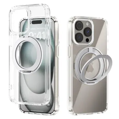 ABEEL Q-LUCK iPhone 15 Pro Skal Shockproof Silver