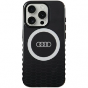 Audi iPhone 15 Pro Mobilskal Magsafe IML Big Logo - Svart