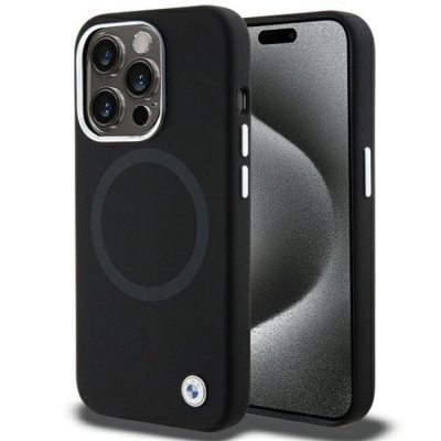 BMW Mobilskal till iPhone 15 Pro Magsafe Signature Liquid Silikon - Svart